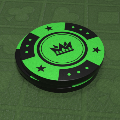 black poker chip with crown black poker chip with crown