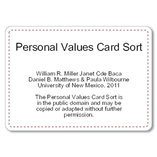 Personal Values Card Sort