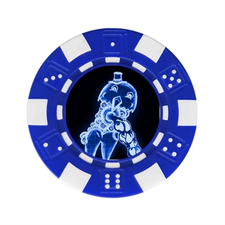 Personalized Blue Striped Dice Poker Chip