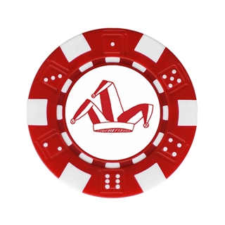 Red Striped Dice Poker Chip With Own Image
